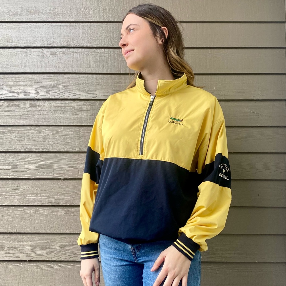 CUTTER & BUCK CDA Yellow & Black Half Zip